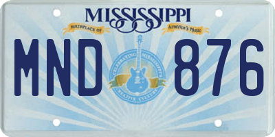 MS license plate MND876