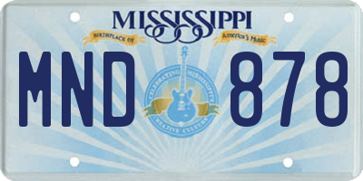 MS license plate MND878