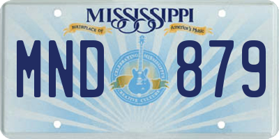 MS license plate MND879