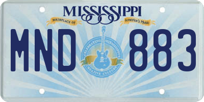 MS license plate MND883