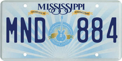MS license plate MND884