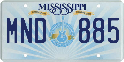 MS license plate MND885