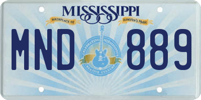 MS license plate MND889