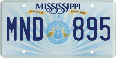 MS license plate MND895