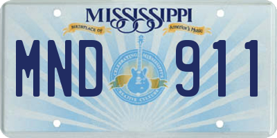 MS license plate MND911