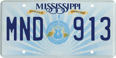 MS license plate MND913