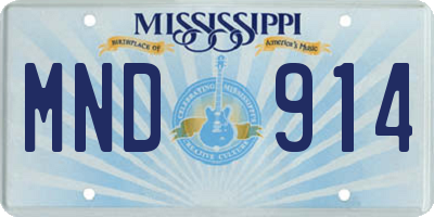 MS license plate MND914