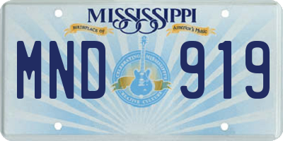 MS license plate MND919