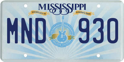 MS license plate MND930