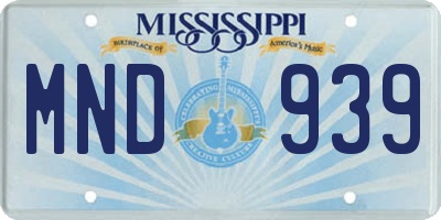 MS license plate MND939