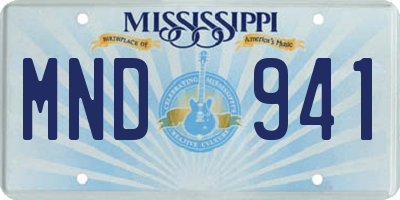 MS license plate MND941