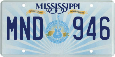 MS license plate MND946