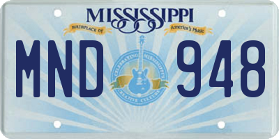 MS license plate MND948