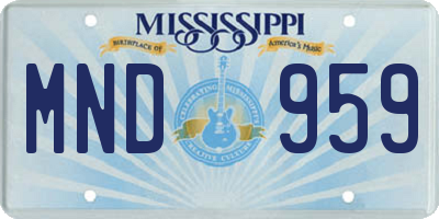 MS license plate MND959