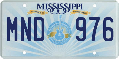 MS license plate MND976