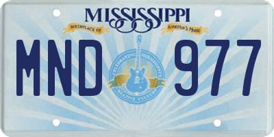 MS license plate MND977