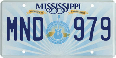 MS license plate MND979