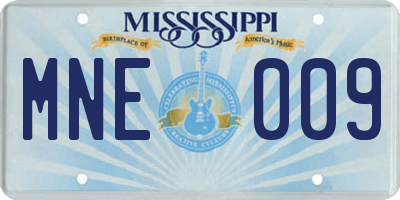 MS license plate MNE009