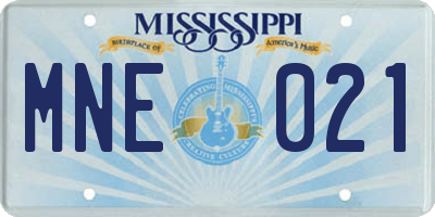 MS license plate MNE021