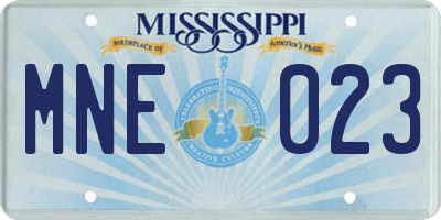 MS license plate MNE023