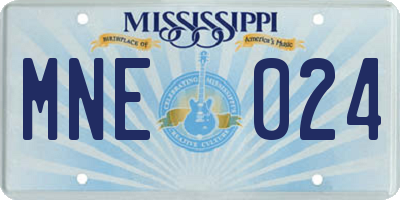 MS license plate MNE024