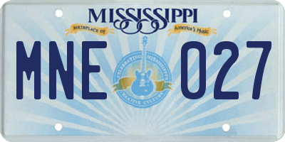 MS license plate MNE027