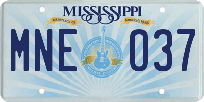 MS license plate MNE037