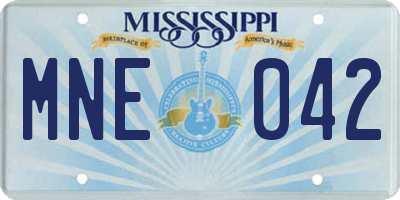 MS license plate MNE042