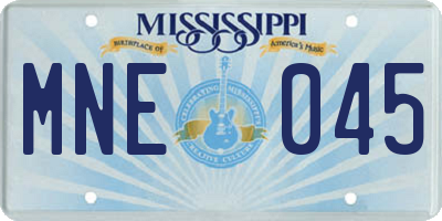 MS license plate MNE045
