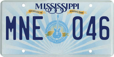 MS license plate MNE046