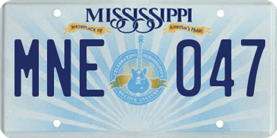 MS license plate MNE047