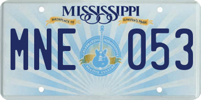 MS license plate MNE053