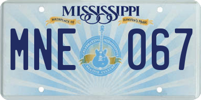 MS license plate MNE067