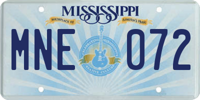 MS license plate MNE072