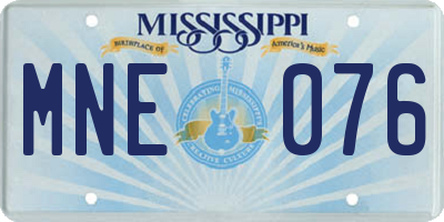 MS license plate MNE076
