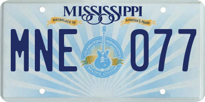 MS license plate MNE077