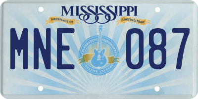 MS license plate MNE087
