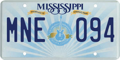 MS license plate MNE094