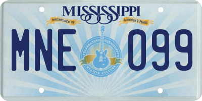 MS license plate MNE099