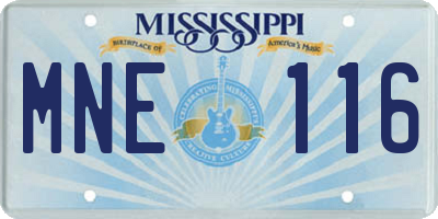 MS license plate MNE116
