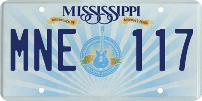 MS license plate MNE117