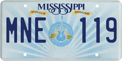 MS license plate MNE119