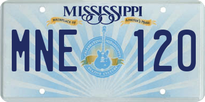 MS license plate MNE120