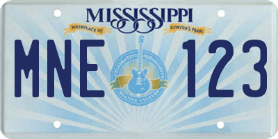 MS license plate MNE123