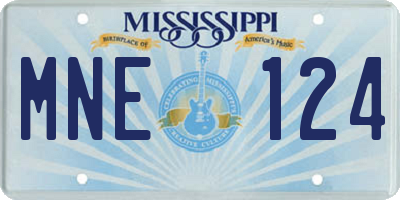 MS license plate MNE124
