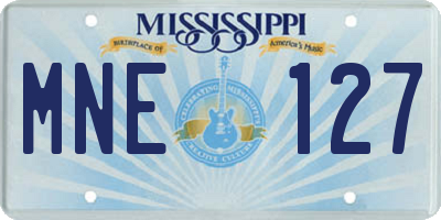 MS license plate MNE127