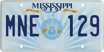 MS license plate MNE129