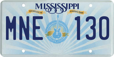 MS license plate MNE130