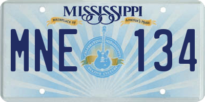 MS license plate MNE134
