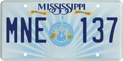 MS license plate MNE137